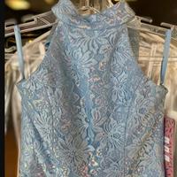 Lace Girl Pageant Dress Runway Jumpsuit Romper Flared Pants Bow little Kid Birthday Halter Neck Formal Party Gown Toddler Teens - Thumbnail 2