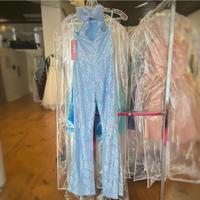 Lace Girl Pageant Dress Runway Jumpsuit Romper Flared Pants Bow little Kid Birthday Halter Neck Formal Party Gown Toddler Teens - Thumbnail 1