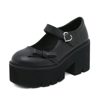 Black Bowknot Platform Shoes - Thumbnail 4