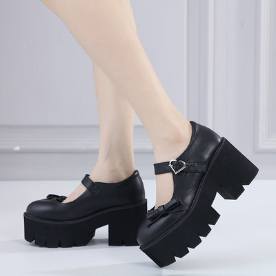 Black Bowknot Platform Shoes