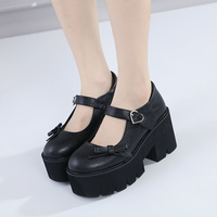 Black Bowknot Platform Shoes - Thumbnail 1