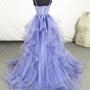 Lovely Purple Tulle Long Lace Formal Prom Dress-1