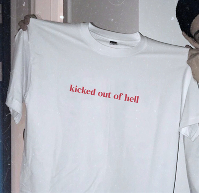 Free Shipping-KICKED OUT OF HELL TEE