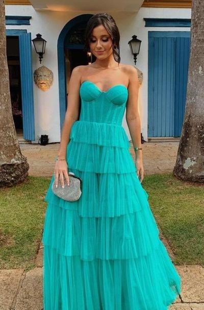 Popular Newest Sweetheart Long Evening Dresses