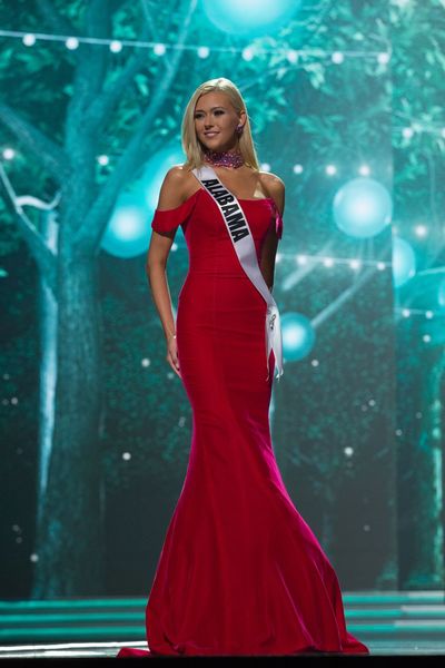 Red Mermaid Miss USA Prom Dress Evening Dress