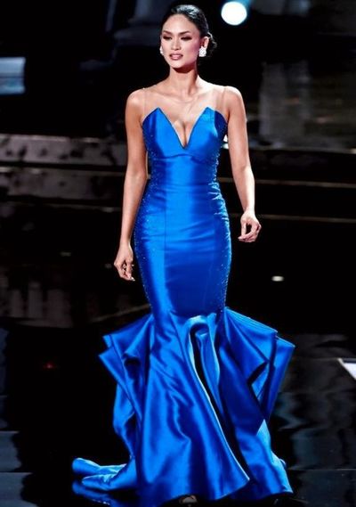 Sexy White and Black V Neck Miss USA Prom Dress Evening Dress