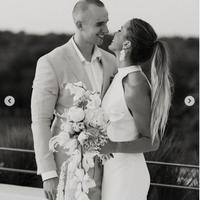 Simple High Neck Mermaid Beach Wedding Dress Bridal Gown - Thumbnail 3