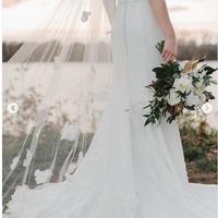Simple V Neck Backless Mermaid Beach Wedding Dress Bridal Gown - Thumbnail 1