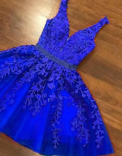 Sexy Royal Blue Short Homecoming Dress With Beading