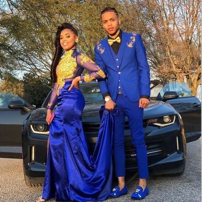 Royal blue mermaid prom dresses high neck gold appliques backless african girl black girl evening formal gowns,25