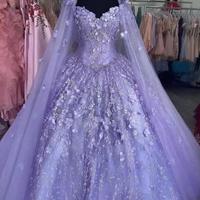 Off Shoulder Purple Ball Gown Prom Dresses, Party Dresses - Thumbnail 1