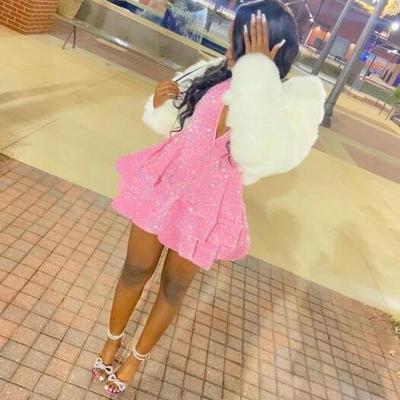 Sexy short pink sequin homecoming dress - Thumbnail 2