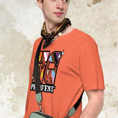 Kc pridefest 2022 heather orange unisex t-shirt - Thumbnail 3