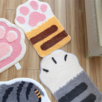 Cute Kawaii Cat Panda Kitty Paw Cartoon Animal Bedroom Rugs Carpets Bathroom Mats Decor - Thumbnail 3