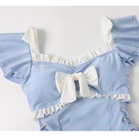 Cute Ruffle Edge Bow Front Swimsuit - Thumbnail 8