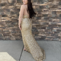 Sparkly Prom Dresses Sequins Slit Side Evening Gown - Thumbnail 1