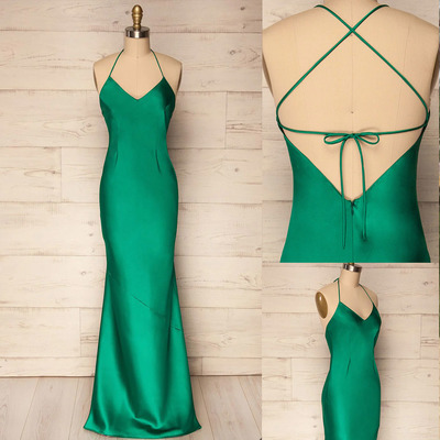 Green Prom Dresses Criss Cross under 100