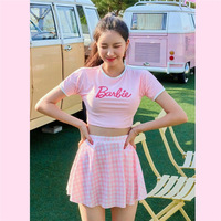 Baby Pink Three-piece Swimsuit Bikini - Thumbnail 1