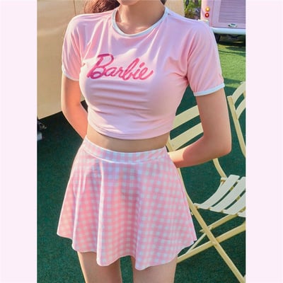 Baby pink three-piece swimsuit bikini