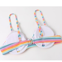 Rainbow Stripes Three-piece Swimsuit Bikini - Thumbnail 8