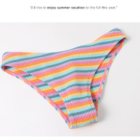 Rainbow Stripes Three-piece Swimsuit Bikini - Thumbnail 6