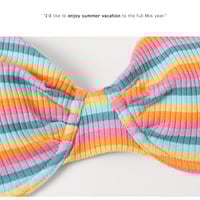 Rainbow Stripes Three-piece Swimsuit Bikini - Thumbnail 7