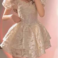 New style princess dress puff sleeve artistic dress - Thumbnail 5