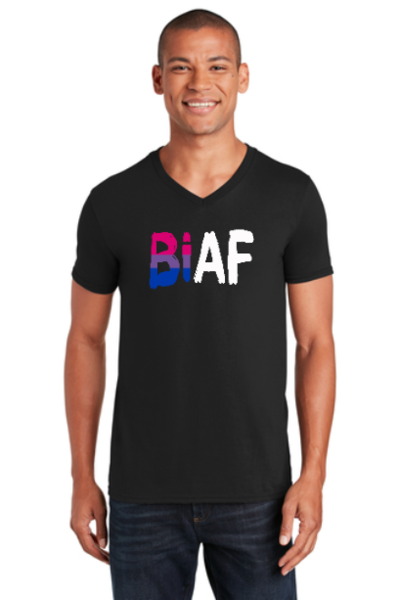  BiAF Black Unisex V-neck T-shirt