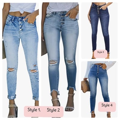 Stretch denim pants-td - Thumbnail 3