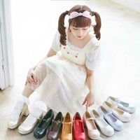 Sweet Princess Retro Chunky Heel Round Toe Platform High Heels - Thumbnail 2