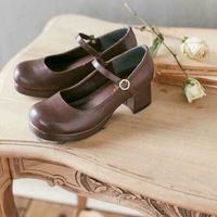 Sweet Princess Retro Chunky Heel Round Toe Platform High Heels - Thumbnail 5