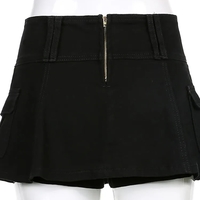 White Denim A-Line Low Waist Skirt  - Thumbnail 7