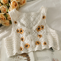 Sunflower Knit Crop Top - Thumbnail 3