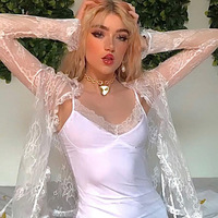 Brown Lace Mesh Tie Up Cardigan  - Thumbnail 5