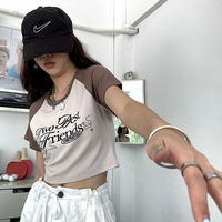 Pink Vintage Print Short Sleeve T-shirt  - Thumbnail 8