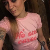 Pink Letter Crop Top - Thumbnail 1