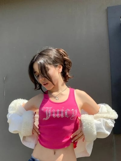 Pink Rhinestone Tank Top