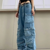 Blue Baggy Denim Jeans - Thumbnail 2