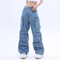 Blue Baggy Denim Jeans - Thumbnail 1