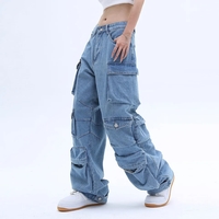 Blue Baggy Denim Jeans - Thumbnail 3