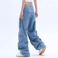 Blue Baggy Denim Jeans - Thumbnail 6