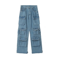 Blue Baggy Denim Jeans - Thumbnail 7