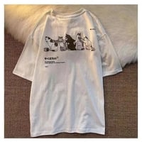 Oversized Cat Print Short Sleeve T-shirt  - Thumbnail 1