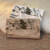 Oversized Cat Print Short Sleeve T-shirt  - Thumbnail 3