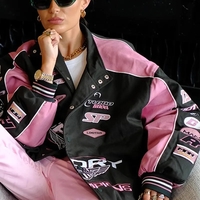 Pink Patchwork Baseball Jacket  - Thumbnail 1