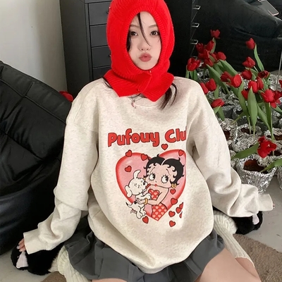 Lady cartoon print sweatshirt  - Thumbnail 5