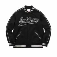 Black Oversized Baseball Jacket  - Thumbnail 5