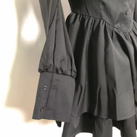 Black Vintage Long Sleeve Mini Dress - Thumbnail 5