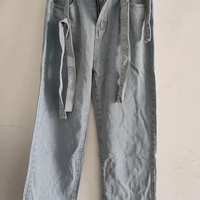 Blue Bow High Waist Wide Leg Jeans - Thumbnail 6