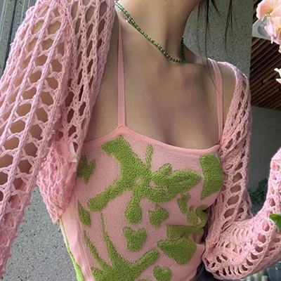 2pcs hollow smock + tie dye tank top - Thumbnail 3